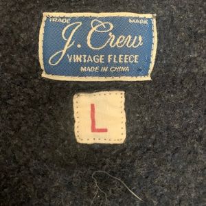 J Crew Hoodie Mens Large Zip Up Vintage Fleece Lightweight Heather Blue Pockets